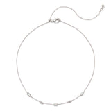 Gem Choker in Silver & White Opal