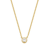 Brooke Bezel Set Round CZ Pendant Necklace