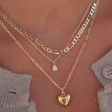 Lev Puffed Heart Pendant Necklace