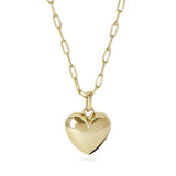 Lev Puffed Heart Pendant Necklace