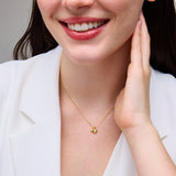 Lab-Grown Diamond Accent Charm Heart Pendant Necklace in 18k Gold Vermeil